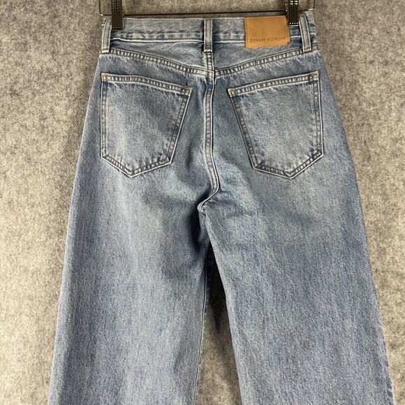 Aritzia Denim Forum Jeans Womens 24 The Farrah High Rise Wide Leg Light Wash - Picture 9 of 16